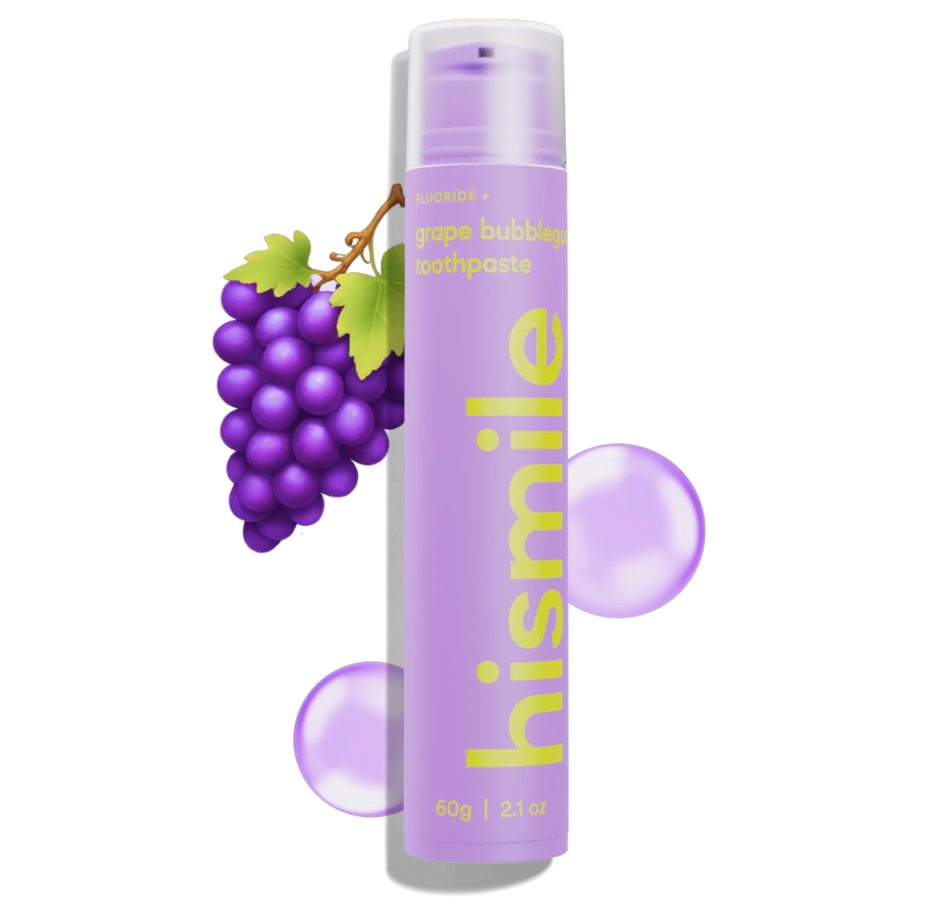 Зубна паста зі смаком виноградної жуйки Hismile Grape Bubblegum Toothpaste 60 г