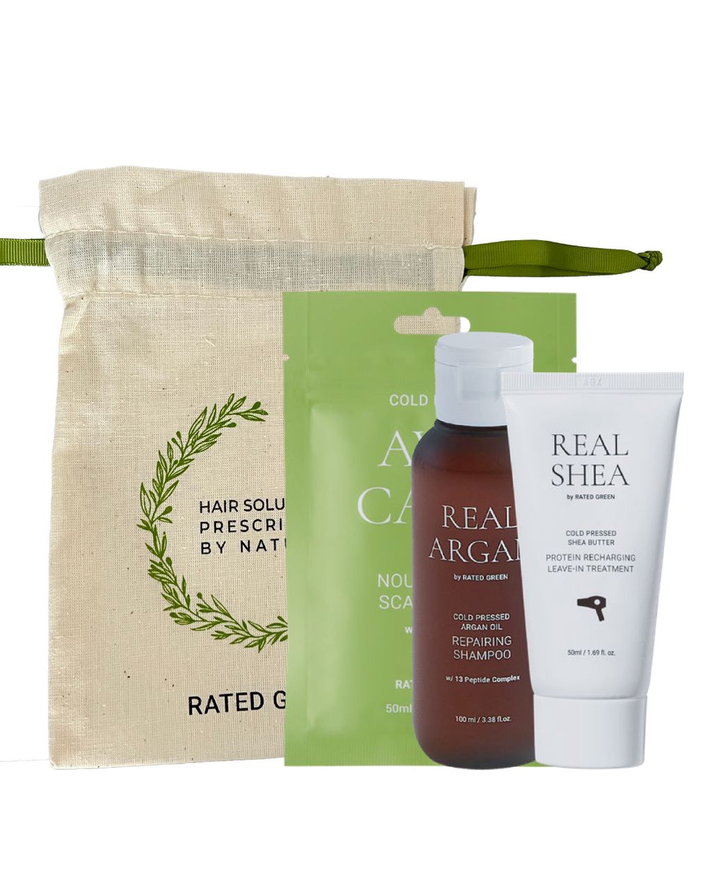 Набір мініатюр з шампунем Real Argan Rated Green
