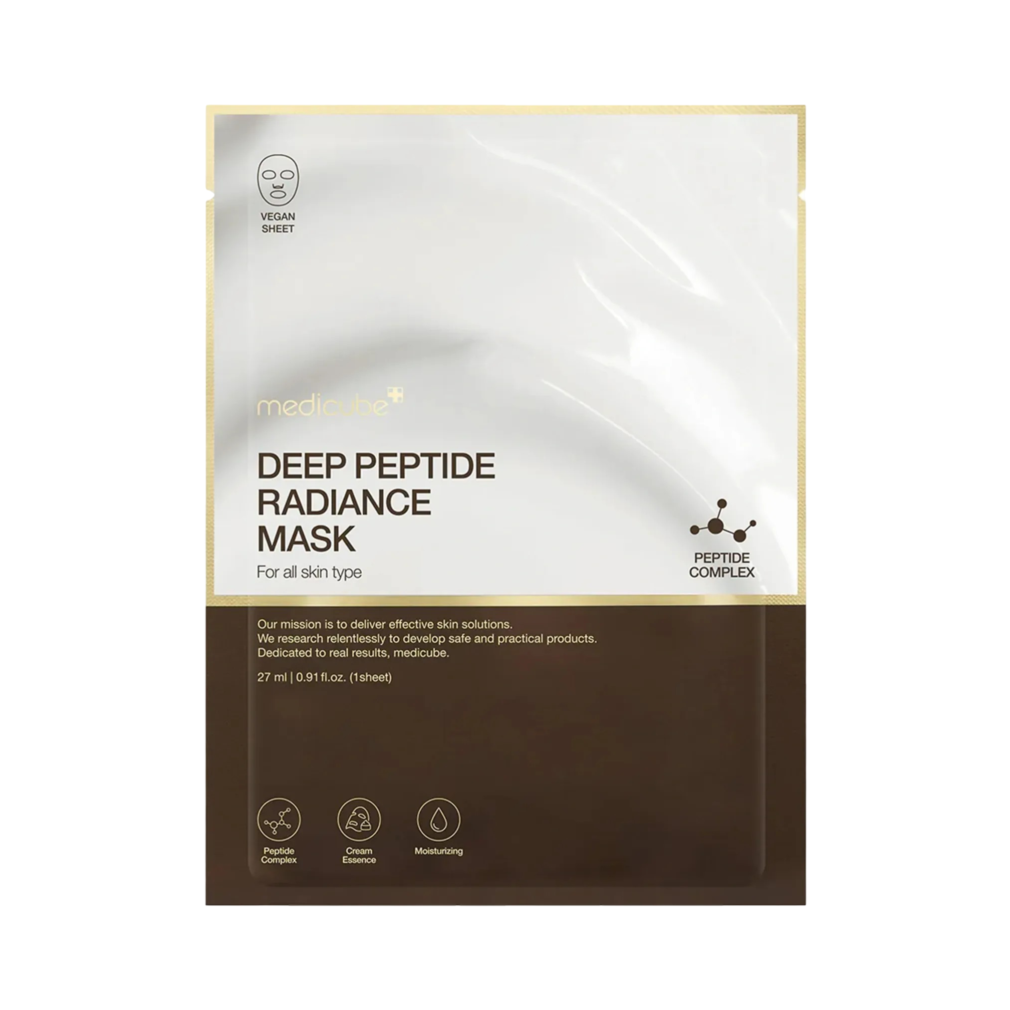 Маска тканинна відновлювальна з пептидами Medicube Deep Peptide Radiance Mask, 27 мл