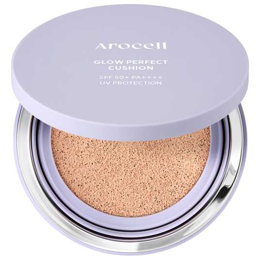 Тональний кушон з ефектом сяйва Arocell Glow Perfect Cushion SPF50+ PA+++, 15г №21 Light Beige