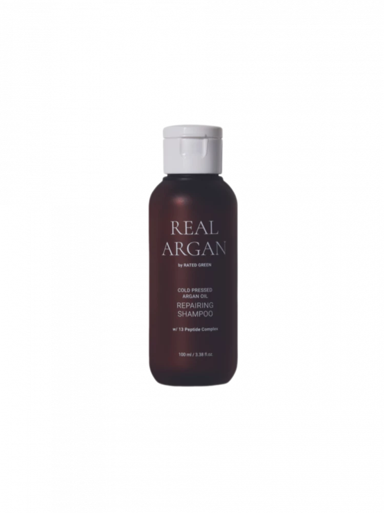 REAL ARGAN Travel Відновлюючий шампунь з аргановим маслом 100 ml Rated Green