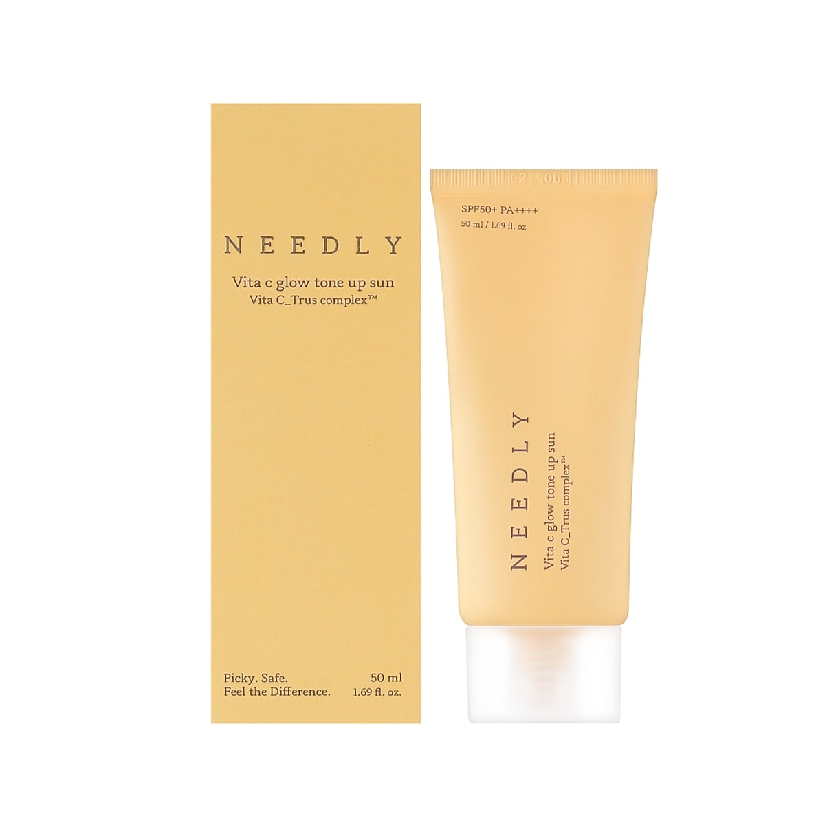 Сонцезахисний крем для обличчя Needly Vita C Glow Tone-Up Sun SPF50+ PA++++