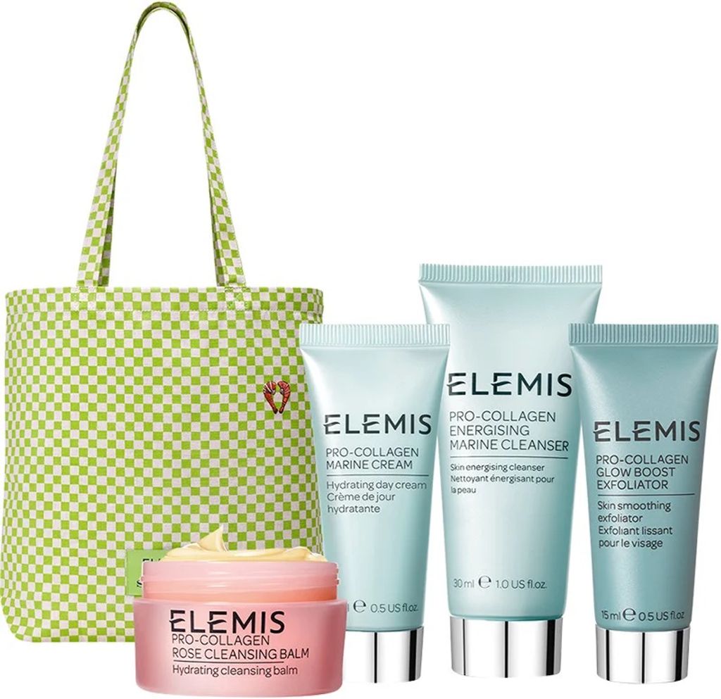 Бестселери для сяяння шкіри у дизайнерській сумці-шопері - Kit: ELEMIS x Shrimps Glow Discovery Edit (ELEMIS)