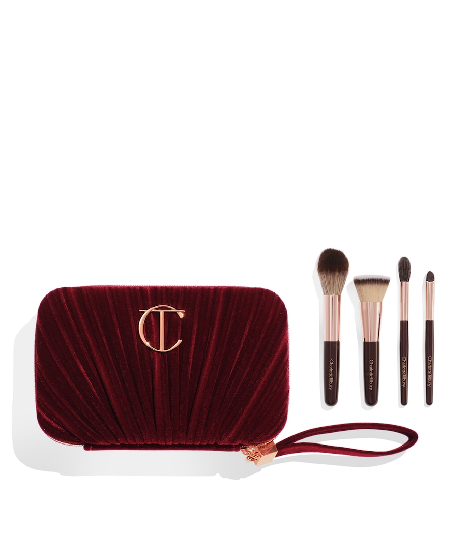 Набір пензлів для макіяжу з косметичкою Charlotte Tilbury Hollywood Mini Brush Set Limited Edition