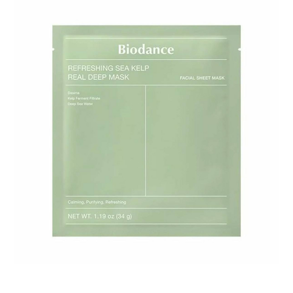 Маска освіжаюча гідрогелева з ламінарією (зелена) Biodance Refreshing Sea Kelp Real Deep Mask