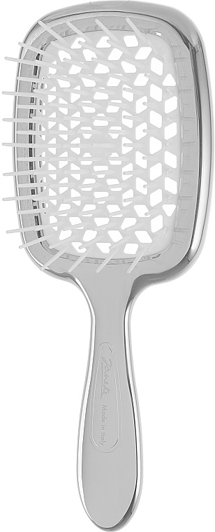 Janeke Superbrush Limited Edition Silver and White – Гребінець для волосся, срібний з білим