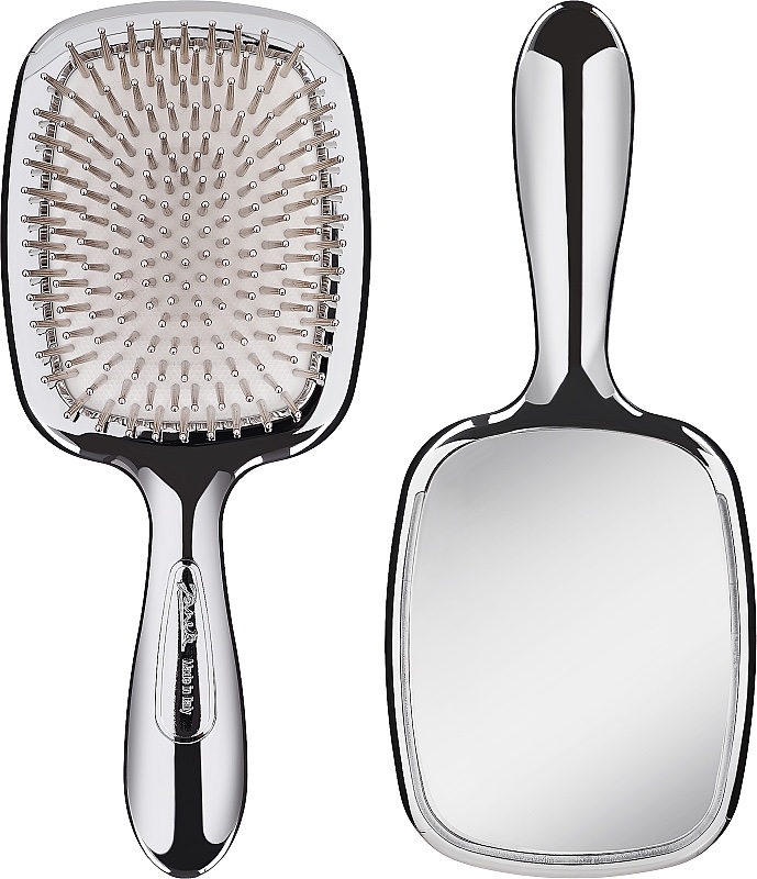 Janeke Hairbrush With Mirror Silver Щётка для волос с зеркалом срібло