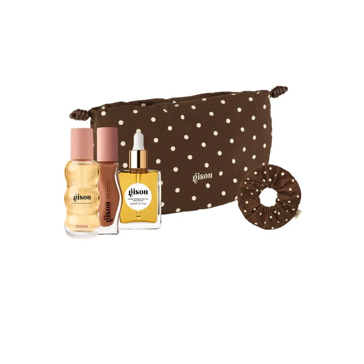 Набір лімітований з косметичкою Gisou Polka Dot Party Kit - Sticky Toffee