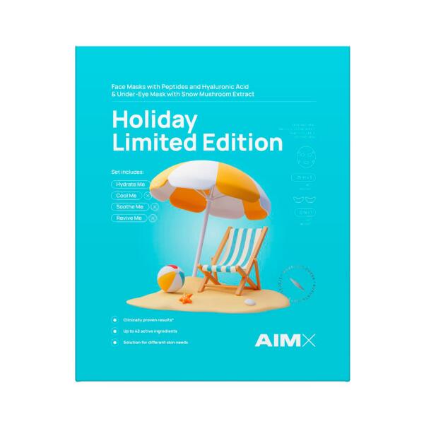 Лімітована колекція масок для обличчя та патчі під очі, 4 шт AIMX Holiday Limited Edition